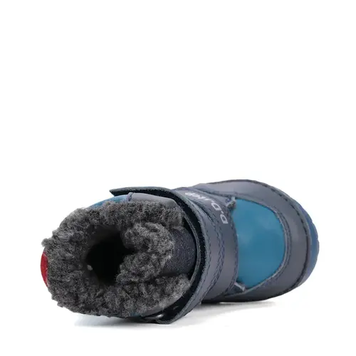 Ghete imblanite D.D.Step, piele naturala, talpa flexibila, albastru, animalute din jungla - W029-52287-24-