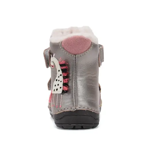 Ghete inalte imblanite D.D.Step, piele naturala, talpa flexibila si fluorsecenta, bronz, model cu girafa - W029-52766-24-