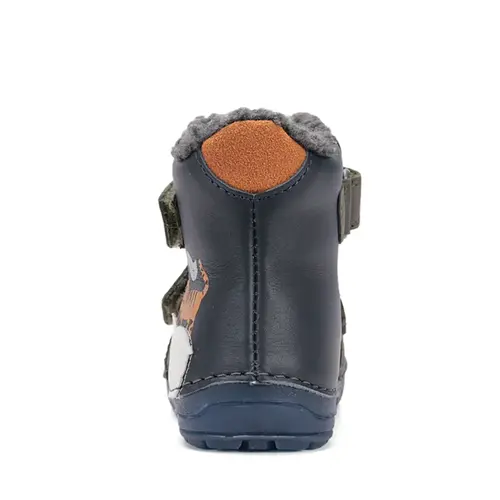 Ghete imblanite D.D.Step, piele naturala, talpa flexibila, bleumarin, animalute din jungla - W029-52287A-24-