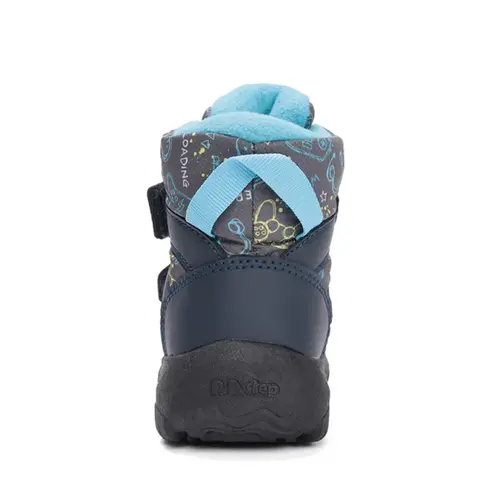Ghete impermeabile D.D Step, captuseala din blana, Aqua-Tex, bleumarin cu print bleu - P081-52299A-27-
