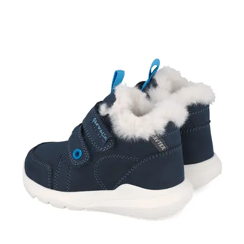 Ghete rezitente la apa, îmblănite, piele naturală, bleumarin, Garvalin - 251350-A089FB-26-