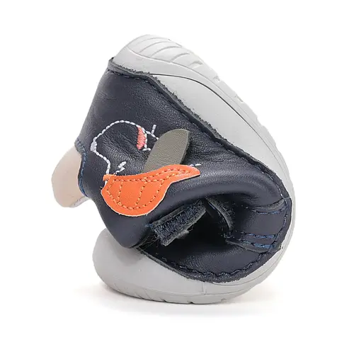 Pantofi Barefoot D.D. Step baieti, piele naturala, primii pasi, bleumarin design cătel_S070-61533B-20_Pebebe