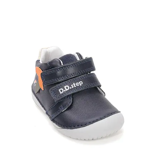 Pantofi Barefoot D.D. Step baieti, piele naturala, primii pasi, bleumarin design cătel_S070-61533B-20_Pebebe
