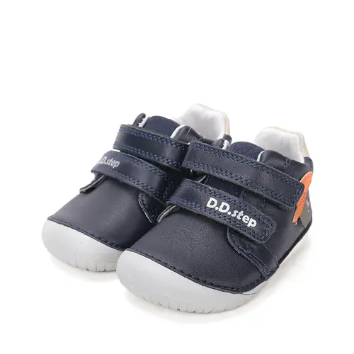 Pantofi Barefoot D.D. Step baieti, piele naturala, primii pasi, bleumarin design cătel_S070-61533B-20_Pebebe