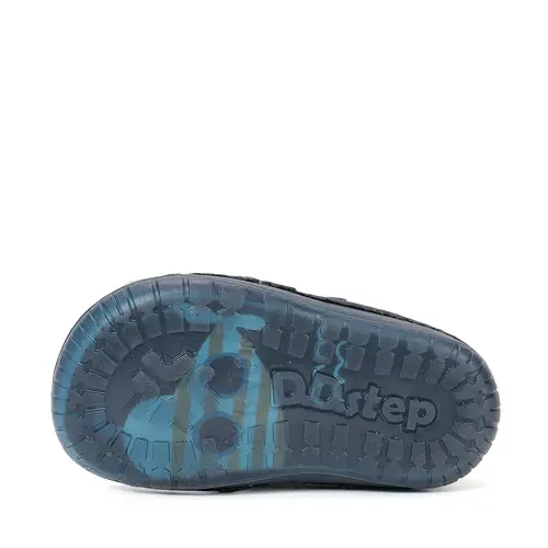 Pantofi Barefoot D.D. Step baieti, piele naturala, primii pasi, bleumarin, design submarin_S070-61420-20_Pebebe