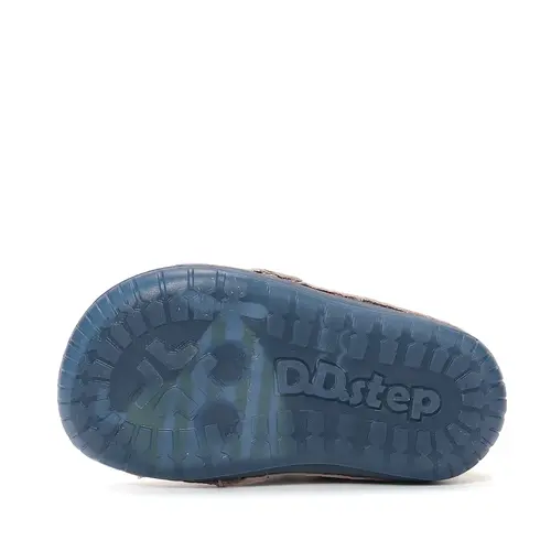 Pantofi Barefoot D.D. Step baieti, piele naturala, primii pasi, gri deschis, design submarin_S070-61420A-21_Pebebe