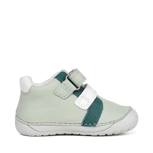 Pantofi Barefoot D.D. Step baieti, piele naturala, primii pasi, verde menta, design cu melc_S070-61995B-21_Pebebe