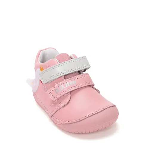 Pantofi Barefoot D.D. Step fete, piele naturala, primii pasi, roz, design cu lebadă_S070-61837A-21_Pebebe