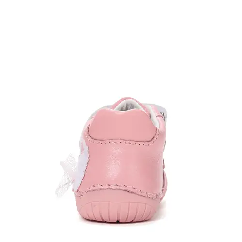 Pantofi Barefoot D.D. Step fete, piele naturala, primii pasi, roz, design cu lebadă_S070-61837A-21_Pebebe