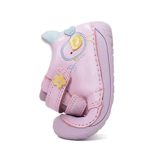 Pantofi Barefoot D.D. Step fete, piele naturala, primii pasi, roz lila_S070-61646A-21_Pebebe