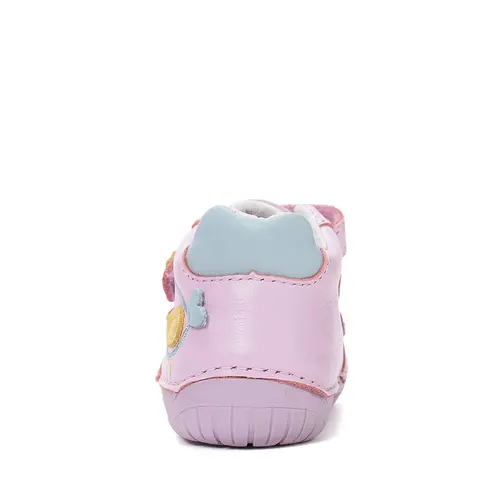 Pantofi Barefoot D.D. Step fete, piele naturala, primii pasi, roz lila_S070-61646A-21_Pebebe