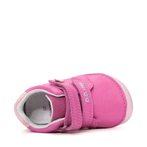 Pantofi Barefoot D.D. Step fete, piele naturala, primii pasi, roz_S070-61646B-20_Pebebe