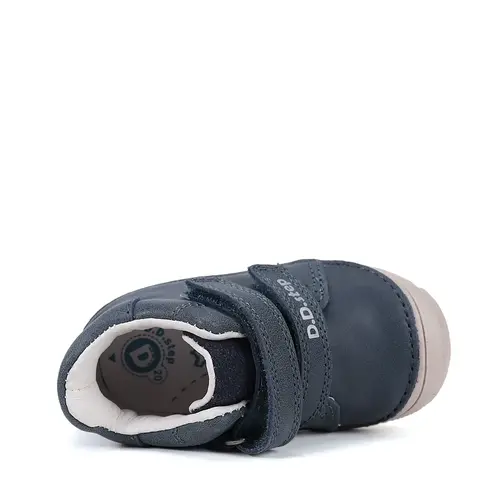 Pantofi D.D Step baieți, piele naturală, captuseală din piele, talpă flexibilă, bleumarin_S082-61125-20_Pebebe