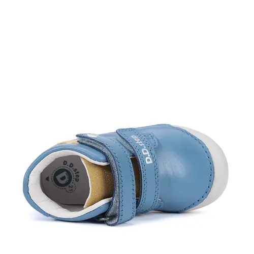 Pantofi D.D. Step baieți, piele naturala, primii pași, talpa felxibilă, albastru, design elefant_S066-61158A-20_Pebebe