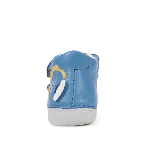 Pantofi D.D. Step baieți, piele naturala, primii pași, talpa felxibilă, albastru, design elefant_S066-61158A-20_Pebebe