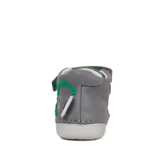 Pantofi D.D. Step baieți, piele naturala, primii pași, talpa felxibilă, gri, design elefant_S066-61158B-21_Pebebe