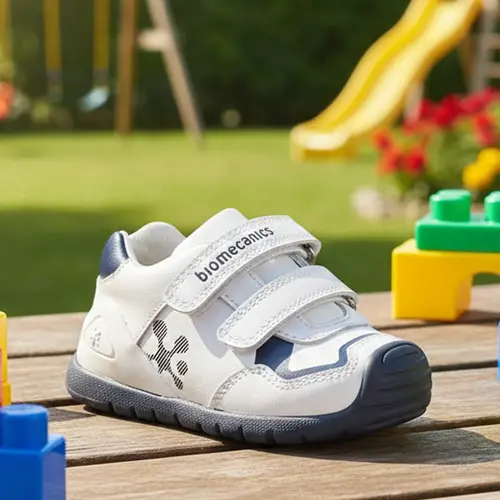 Pantofi Biomecanics Baieti, piele naturala, Biogateo Sport, alb, albastru_241001-A578-18_Pebebe