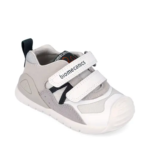 Pantofi Biomecanics baieti, piele si material textil, Biogateo Casual, Gri cu Alb_262122-C050-20_Pebebe