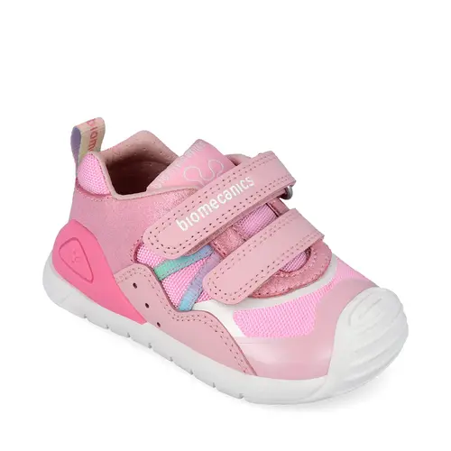 Pantofi Biomecanics fete, Biogateo Casual, primii pasi  – Roz Metalizat și Mesh Respirabil_262103-A032-20_Pebebe