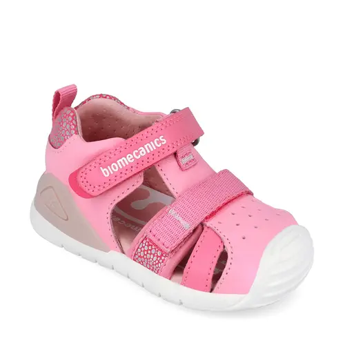 Sandale Biomecanics Biogateo pentru Fetițe – Roz Fucsia cu Detalii Argintii_262111-A711-19_Pebebe