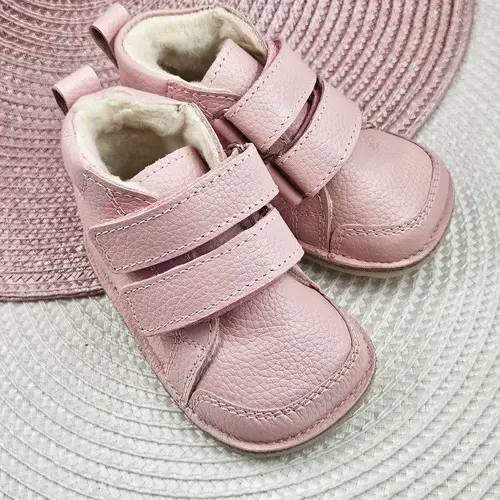 Ghete primii pasi, piele naturala, captuseala din blanita, talpa felxibila, roz deschis_RO-22-10-20_Pebebe