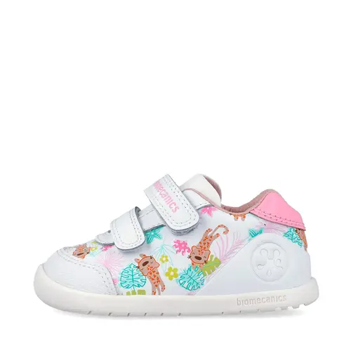 Pantofi Barefoot Biomecanics Wider, Piele Naturala, Alb cu Imprimeu Leoparzi_262156-A050-20_Pebebe