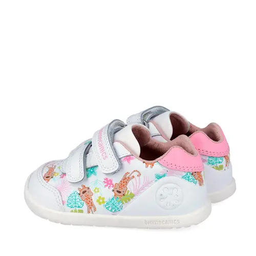 Pantofi Barefoot Biomecanics Wider, Piele Naturala, Alb cu Imprimeu Leoparzi_262156-A050-20_Pebebe