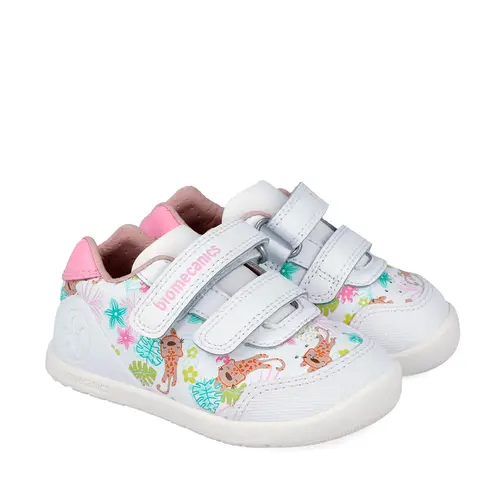 Pantofi Barefoot Biomecanics Wider, Piele Naturala, Alb cu Imprimeu Leoparzi_262156-A050-20_Pebebe