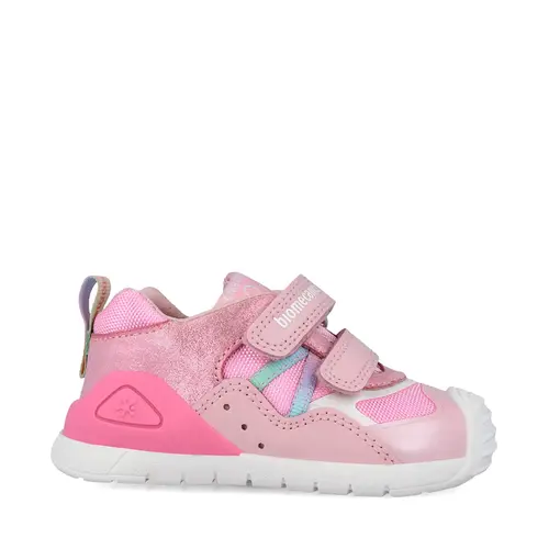Pantofi Biomecanics fete, Biogateo Casual, primii pasi  – Roz Metalizat și Mesh Respirabil_262103-A032-20_Pebebe