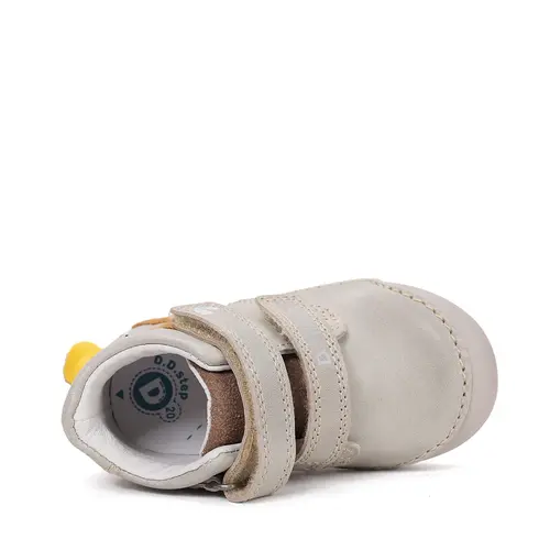 Pantofi D.D. Step baieți, piele naturala, primii pași, talpa felxibilă, crem, design elefant_S066-61158-20_Pebebe