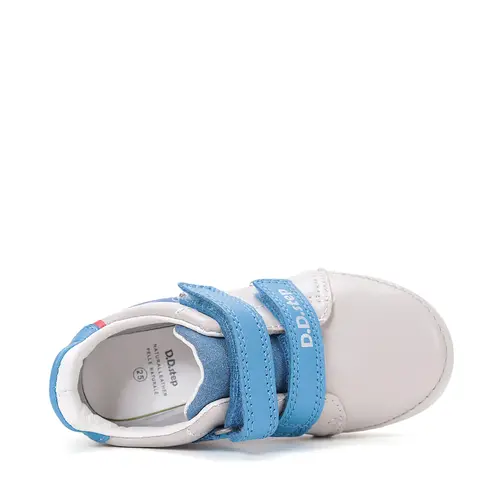 Pantofi D.D Step baieti, piele naturala, talpă flexibilă, LED, gri deschis_S050-61691AM-26_Pebebe