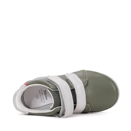 Pantofi D.D Step baieti, piele naturala, talpă flexibilă, LED, verde smarald_S050-61691BM-25_Pebebe