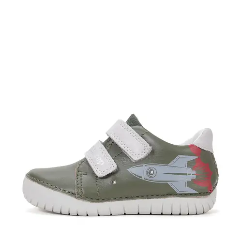 Pantofi D.D Step baieti, piele naturala, talpă flexibilă, LED, verde smarald_S050-61691BM-25_Pebebe