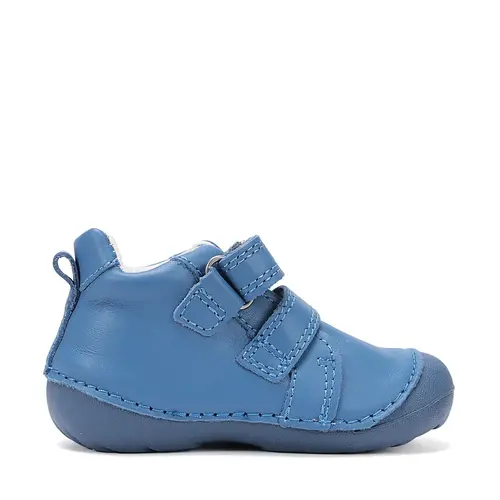 Pantofi D.D. Step băieți, primii pasi, piele naturala, talpa flexibila, albastru cu urs_S015-61472A-20_Pebebe