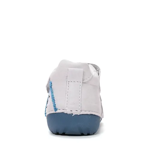 Pantofi D.D. Step băieți, primii pasi, piele naturala, talpa flexibila, gri cu urs_S015-61472B-18_Pebebe