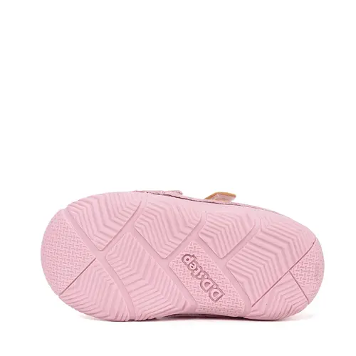 Pantofi D.D Step fete, piele naturală, captuseală din piele, talpă flexibilă, roz deschis design cu inimioară_S082-61694A-21_Pebebe