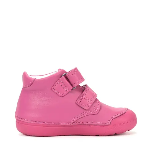 Pantofi D.D. Step fete, piele naturala, primii pași, talpa felxibilă, fuchsia, design cu inimoare_S066-61412-20_Pebebe