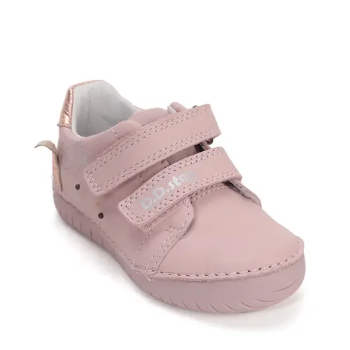 Pantofi D.D Step fete, piele naturala, talpă flexibilă, LED, roz deschis cu unicorn_S050-61970AM-25_Pebebe