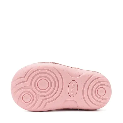 Pantofi D.D. Step fete, primii pasi, piele naturala, talpa flexibila, roz cu imprimeu flori_S015-61675A-20_Pebebe