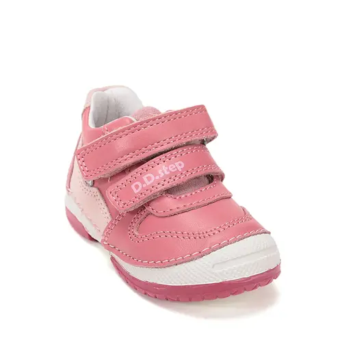 Pantofi DD Step fete, piele naturală, cu suținere, talpa ferma, roz_S038-61324C-19_Pebebe