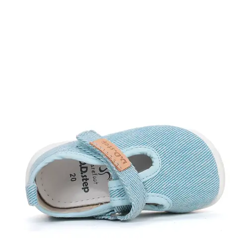 Pantofi de interior pentru copii, decupati, material textil, talpa flexibila, albastru, D.D Step_C086-61089-21_Pebebe