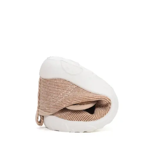 Pantofi de interior pentru copii, decupati, material textil, talpa flexibila, crem, D.D Step_C086-61730C-20_Pebebe