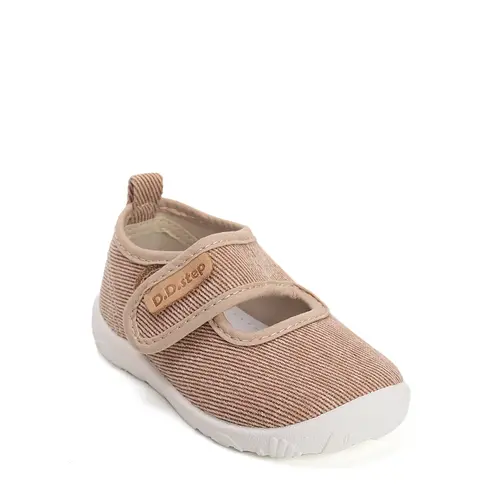 Pantofi de interior pentru copii, decupati, material textil, talpa flexibila, crem, D.D Step_C086-61730C-20_Pebebe