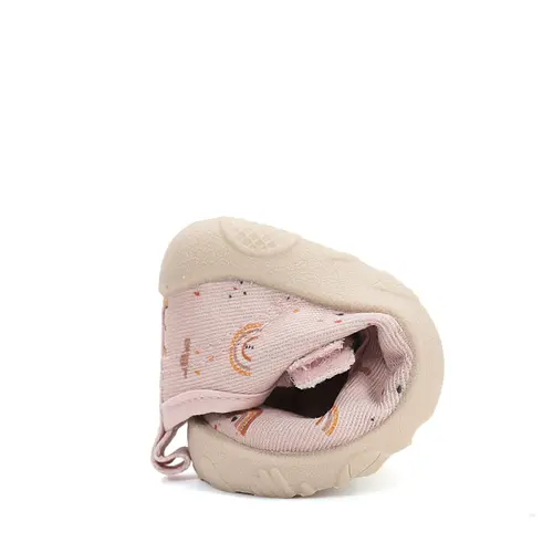 Pantofi de interior pentru copii, decupati, material textil, talpa flexibila, roz, D.D Step_C086-61991-21_Pebebe