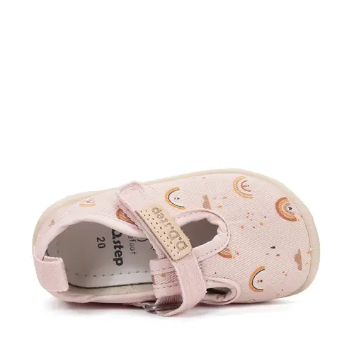 Pantofi de interior pentru copii, decupati, material textil, talpa flexibila, roz, D.D Step_C086-61991-21_Pebebe