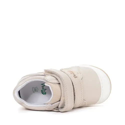 Pantofi din piele naturala cu supinatie pentru fete, Ponte20, crem cu inimioare_DA03-6-1326A-23_Pebebe