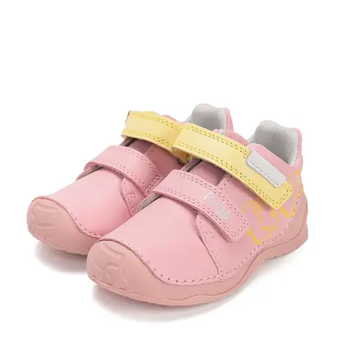 Pantofi din piele naturala cu supinatie pentru fete, Ponte20, roz_DA03-6-1692A-22_Pebebe