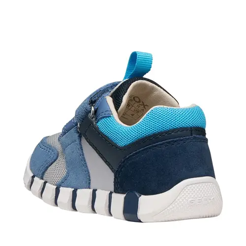 Pantofi Geox baieți, piele naturala, brant antibacterian, Geox Respira, Iupidoo, Albastru cu gri deschis_B3555D-02214-C4S1L-18_Pebebe