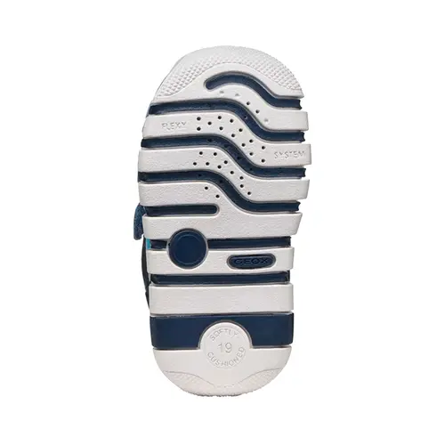 Pantofi Geox baieți, piele naturala, brant antibacterian, Geox Respira, Iupidoo, Albastru cu gri deschis_B3555D-02214-C4S1L-18_Pebebe