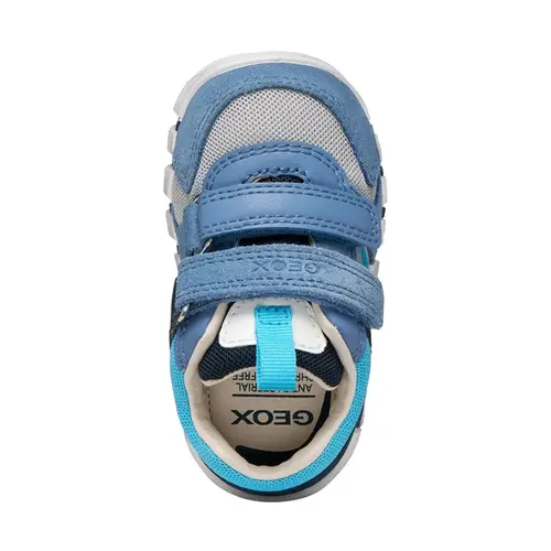 Pantofi Geox baieți, piele naturala, brant antibacterian, Geox Respira, Iupidoo, Albastru cu gri deschis_B3555D-02214-C4S1L-18_Pebebe